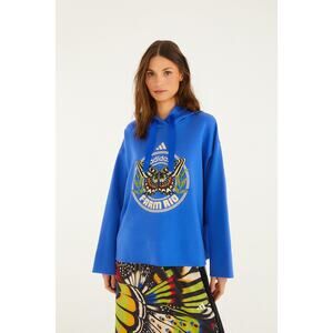 ADIDAS X FARM RIO Blue Butterfly Graphic Hoodie